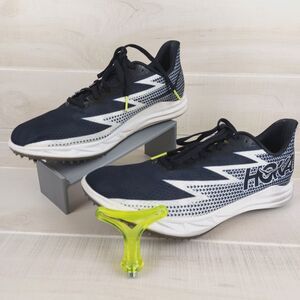 Hoka One One Men 11 Crescendo MD Track & Field Running Shoes Black White 1134520